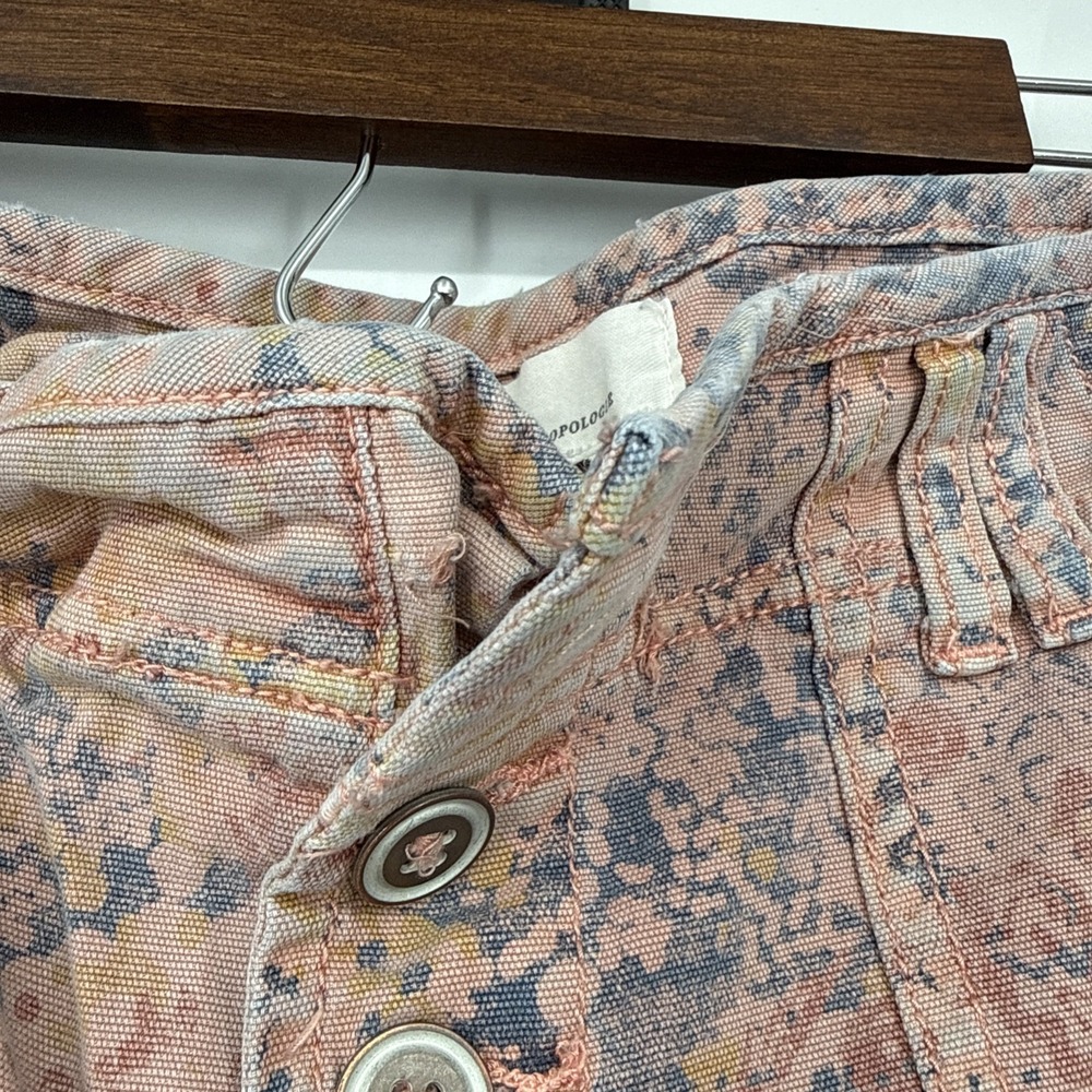 Anthropologie The Wanderer Pink Paisley Floral Utility Pants Women 32 Button Fly - Picture 4 of 6